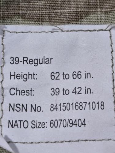 US Army IHWCU OCP Jacket Coat 39 Regular Multicam NSN:8415-01-687-1018 #G71g - Thumbnail 5