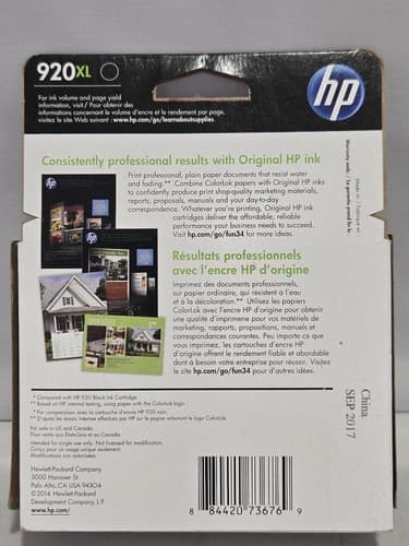 HP 920XL Black Ink Cartridge High Yield OfficeJet expiration 2017 CD975AN #S70s - Thumbnail 2