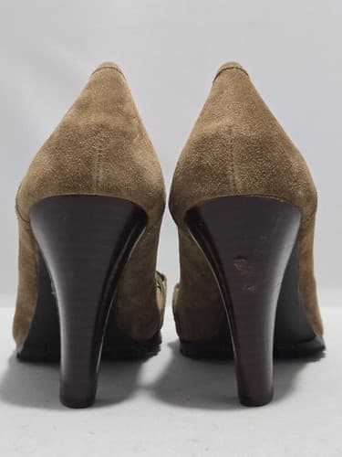 Enzo Angiolini Women’s 11M Brown Suede Horsebit Heels Lug Sole Loafer Pumps DC64 - Thumbnail 4