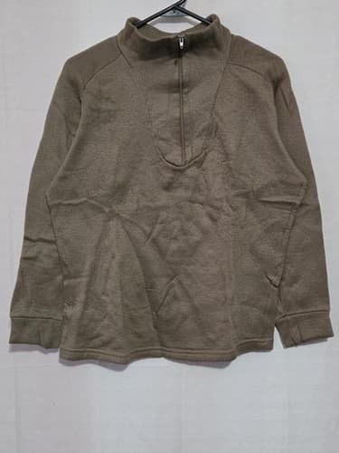 USGI Polypro Cold Weather Undershirt ¼-Zip MED Brown NSN 8415-01-227-9549 #P39p