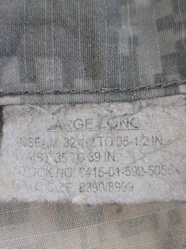 USGI ACU Trousers Large Long Digital Camo Ripstop Army Combat 8415-01-592-5055 - Thumbnail 3
