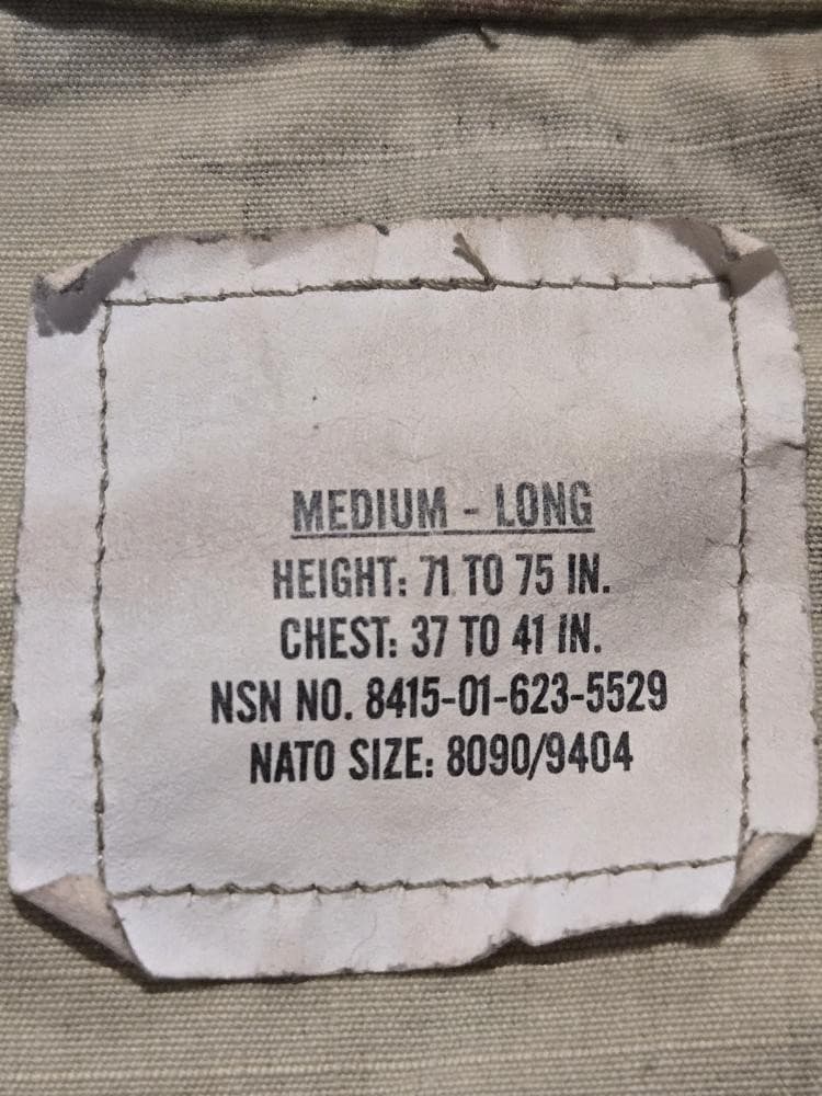 USGI OCP Multicam Army Combat Uniform Coat 33 Long NSN 8415-01-623-3301 - Thumbnail 7