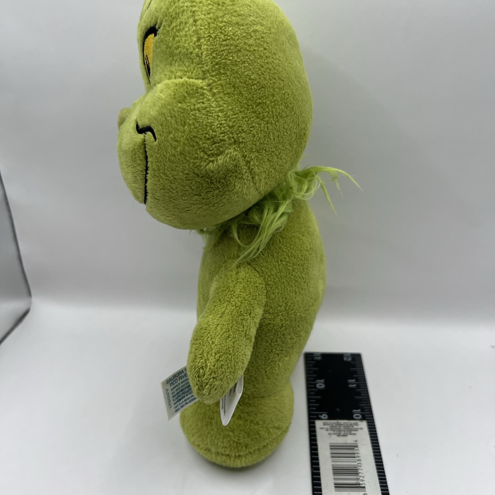 Dr Suess Chubby THE GRINCH Aurora Plush Stuffed Animal 10" Embroidered Eyes - Thumbnail 5