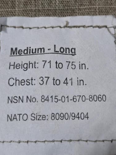 USGI IHWCU OCP Multicam Combat Uniform Coat Medium Long NSN 8415-01-670-8060 - Thumbnail 8