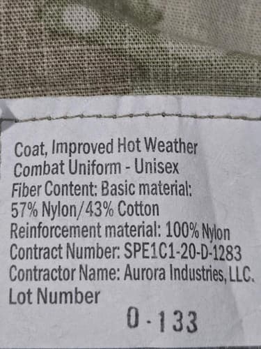 USGI IHWCU OCP Multicam Combat Uniform Coat Medium Long NSN 8415-01-670-8060 - Thumbnail 7