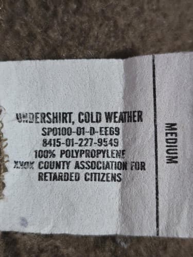 USGI Polypro Cold Weather Undershirt ¼-Zip MED Brown NSN 8415-01-227-9549 #P39p - Thumbnail 5
