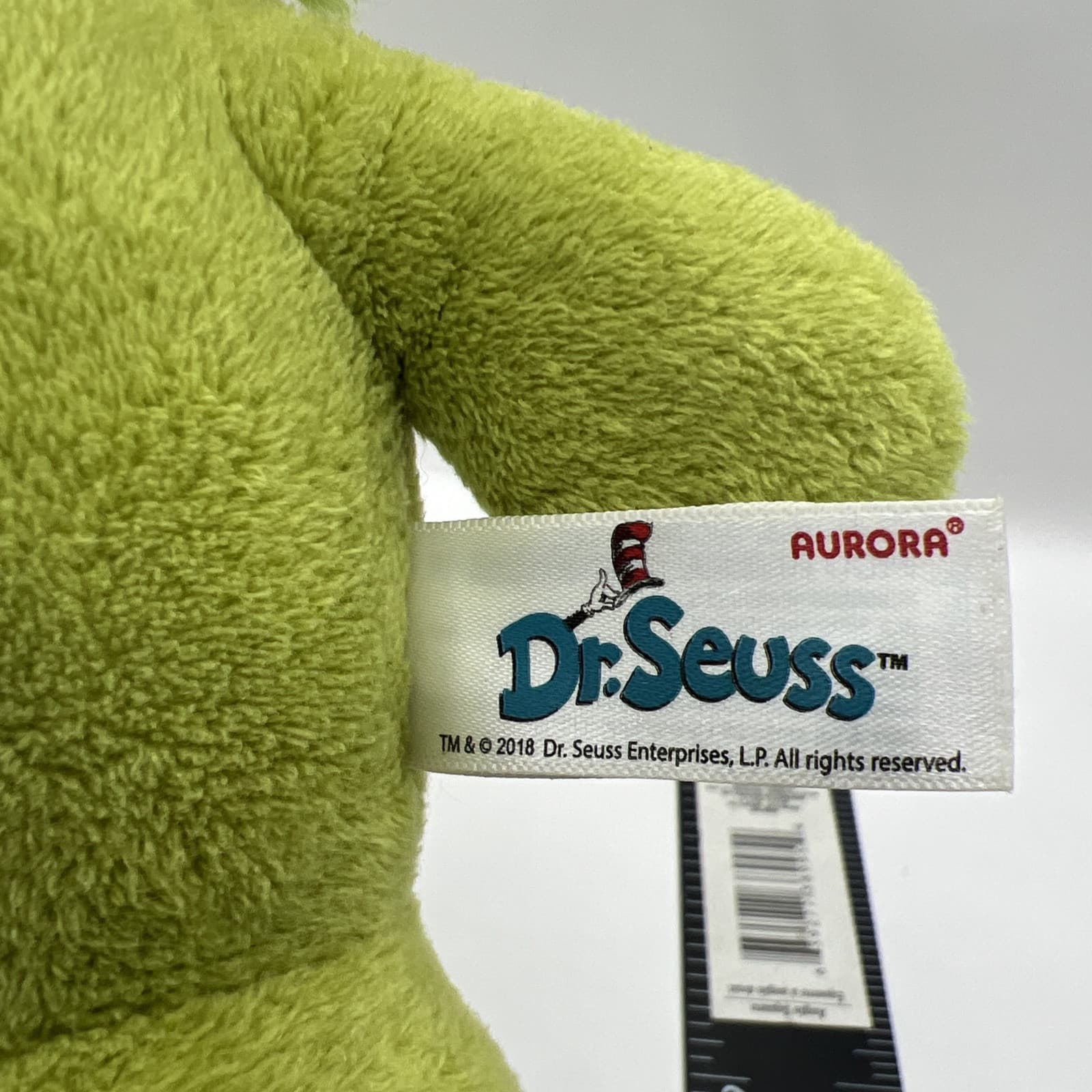 Dr Suess Chubby THE GRINCH Aurora Plush Stuffed Animal 10" Embroidered Eyes - Thumbnail 6