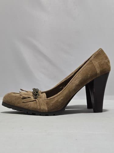Enzo Angiolini Women’s 11M Brown Suede Horsebit Heels Lug Sole Loafer Pumps DC64 - Thumbnail 5
