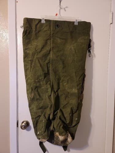 Military Duffle Bag, OD Green Nylon Sea Bag Carry Straps Army Duffel #81w - Thumbnail 2