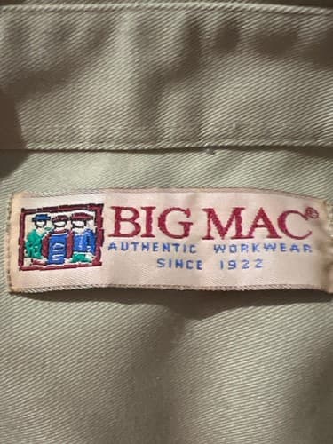 Big Mac Work Shirt Mens 2XL Tan Button Up Long Sleeve Workwear Utility - Thumbnail 6