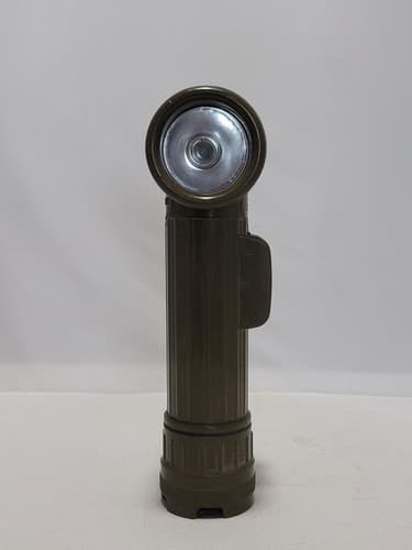 US Military Angle Head Flashlight OD Green w/ 2 Red Lenses Field Duty Light