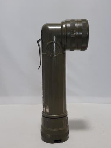 US Military Angle Head Flashlight OD Green w/ 2 Red Lenses Field Duty Light - Thumbnail 2