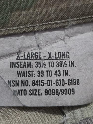 US Army OCP Pants XL Long Combat Trousers Multicam 8415-01-670-6188 - Thumbnail 4