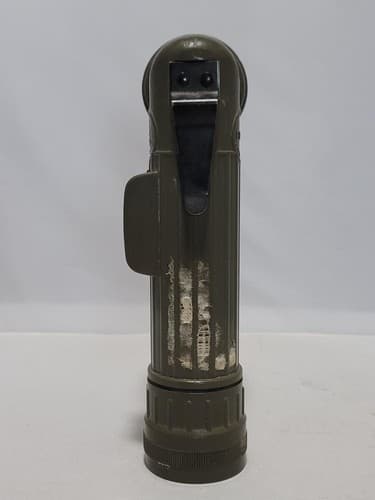 US Military Angle Head Flashlight OD Green w/ 2 Red Lenses Field Duty Light - Thumbnail 3