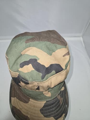 US Army Woodland Camo Combat Cap w/ Ear Flaps Size 7 1/2 8415-01-084-1667 VGC - Thumbnail 7