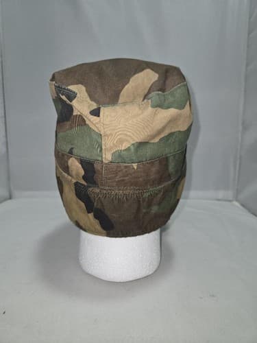 US Army Woodland Camo Combat Cap w/ Ear Flaps Size 7 1/2 8415-01-084-1667 VGC - Thumbnail 4