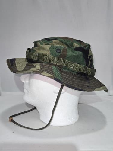 US Army Woodland Camo Boonie Hat Type II 7 3/4 Jungle 8415-00-935-6692 VGC #Q91q - Thumbnail 2