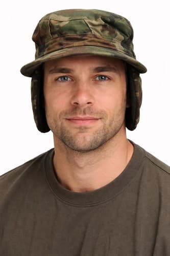 Vintage US Army Woodland Camo Cold Weather Cap 7 1/4 USGI 8415-01-084-1086 VGC