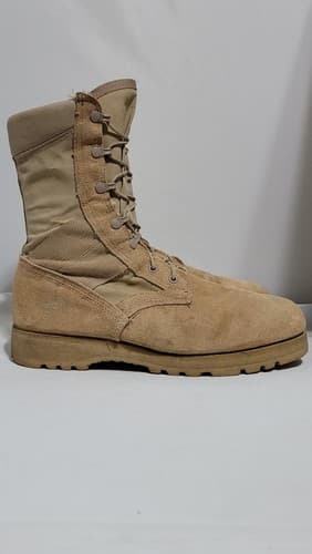 Men's Combat Boots Tan vibram sole SZ 10.5W #81k - Thumbnail 3
