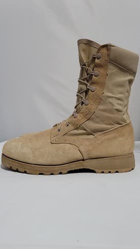 Men's Combat Boots Tan vibram sole SZ 10.5W #81k - Thumbnail 4