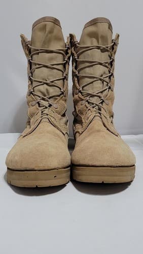 Men's Combat Boots Tan vibram sole SZ 10.5W #81k - Thumbnail 2