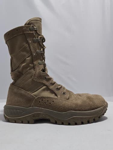 Belleville Men's 7.5R Brown Leather Military Boots USGI Steel Toe Combat #Q6q - Thumbnail 3
