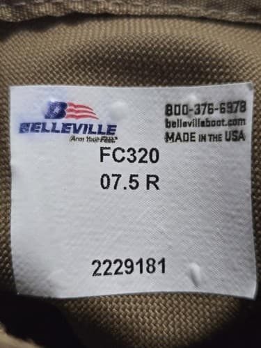 Belleville Men's 7.5R Brown Leather Military Boots USGI Steel Toe Combat #Q6q - Thumbnail 7