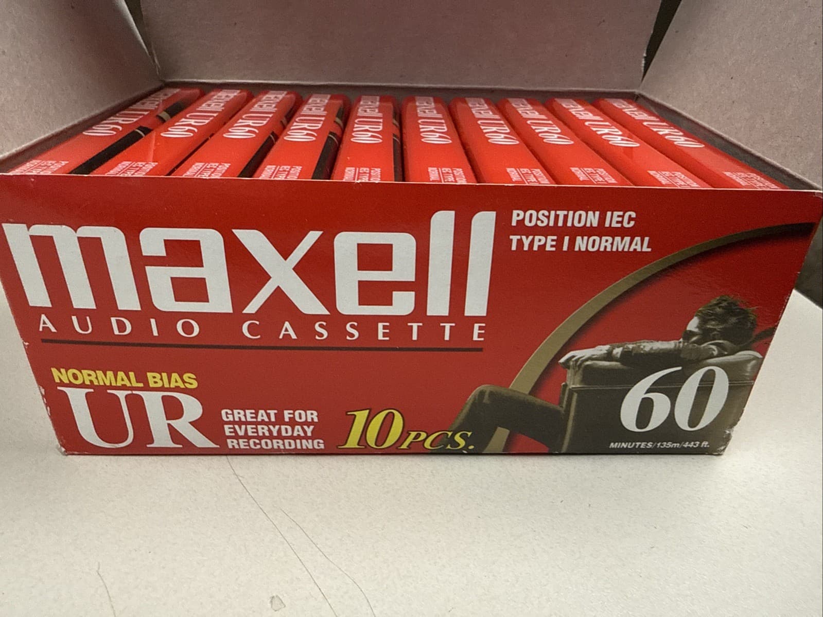 Maxell UR 60 Audio Cassette Tapes 10-Pack Normal Bias 60 Minute Dictation New - Thumbnail 9