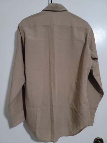 DSCP Marine Men's Poly/Wool Khaki Long Sleeve Shirt Size: (33) #A7a - Thumbnail 2