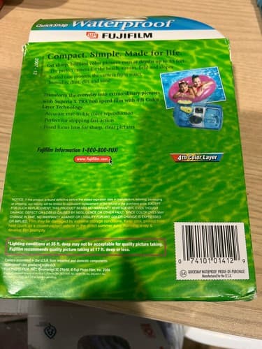 Fujifilm QuickSnap Waterproof 800 Speed Disposable Camera 2-Pack Exp 12/2007 New - Thumbnail 2