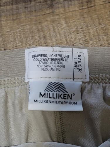 Drawers Men's Small Regular Light Weight Cold Weather Gen III 3-Pack #99w - Thumbnail 2