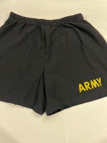 Men’s US Army APFU PT Set Small Black Gold Shorts Shirt Trunks #61j - Thumbnail 3