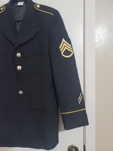 ASU Coat Men's Service Jacket Dress Army Blue 450 Size: (35/R) NSN: - Thumbnail 3