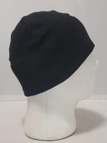 Black Cold Weather Micro Fleece Beanie Winter Hat Watch Cap #B68b - Thumbnail 2
