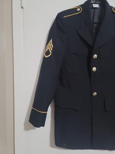 ASU Coat Men's Service Jacket Dress Army Blue 450 Size: (35/R) NSN: - Thumbnail 2
