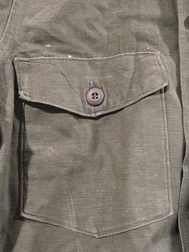VTG 1971 Vietnam US Army OG-107 Sateen Shirt 14 1/2 X33 NSN:8405-781-8946 #K79k - Thumbnail 4