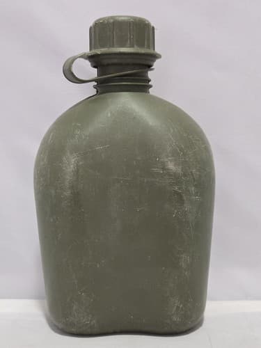 US Military 1 Quart Hard Plastic Water Canteen w/ Cover ALICE Clips OD Vintage - Thumbnail 8