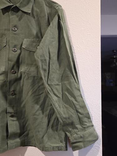VTG 1971 Vietnam US Army OG-107 Sateen Shirt 14 1/2 X33 NSN:8405-781-8946 #K79k - Thumbnail 3