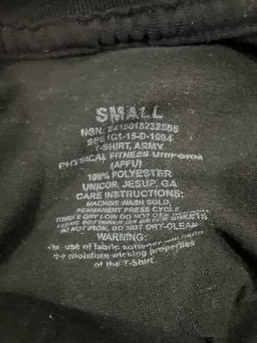 Men’s US Army APFU PT Set Small Black Gold Shorts Shirt Trunks #61j - Thumbnail 8