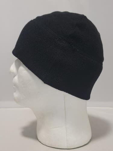 Black Cold Weather Micro Fleece Beanie Winter Hat Watch Cap #B68b - Thumbnail 4
