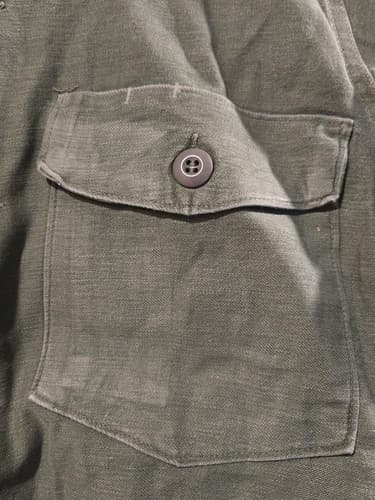 VTG 1971 Vietnam US Army OG-107 Sateen Shirt 14 1/2 X33 NSN:8405-781-8946 #K79k - Thumbnail 5