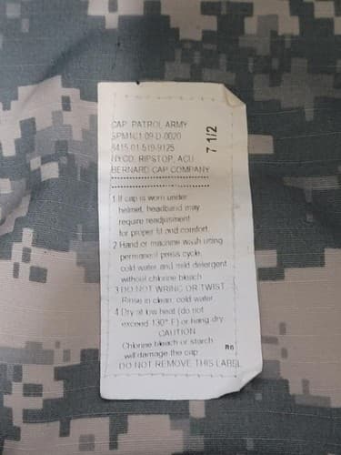 US Army Patrol Cap ACU Digital Camouflage Size: (7 1/2) #93s - Thumbnail 7