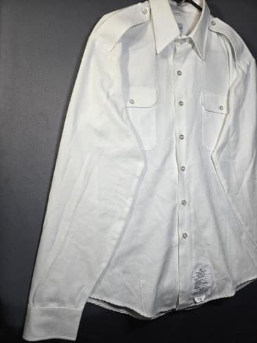 USGI Army Men’s Dress Shirt White Long Sleeve Tapered Type 1 Size 17 x 36 #M22w - Thumbnail 2