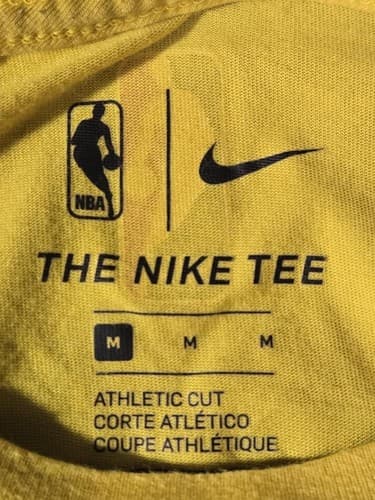 Nike Men's Heather Yellow Graphic Swoosh T-Shirt Athletic Cut Size Medium #S23n - Thumbnail 5
