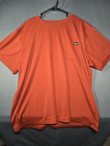 Dickies Men's Short Sleeve Work Shirt Button Down Orange Size Large #S25d