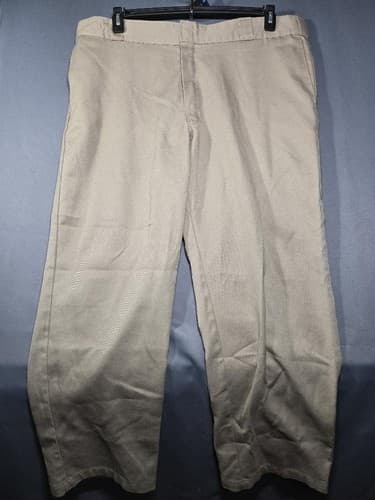 Dickies Men's Flat Front Khaki Work Pants Chino Size 40 x 30 Beige #P15d