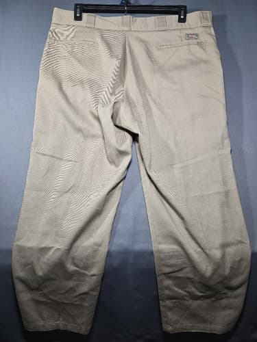 Dickies Men's Flat Front Khaki Work Pants Chino Size 40 x 30 Beige #P15d - Thumbnail 3