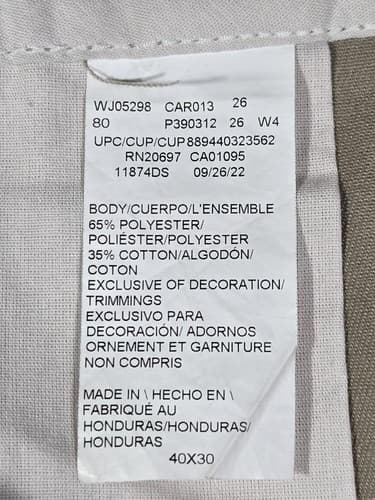 Dickies Men's Flat Front Khaki Work Pants Chino Size 40 x 30 Beige #P15d - Thumbnail 8