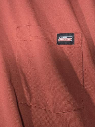 Dickies Men's Short Sleeve Work Shirt Button Down Orange Size Large #S25d - Thumbnail 2