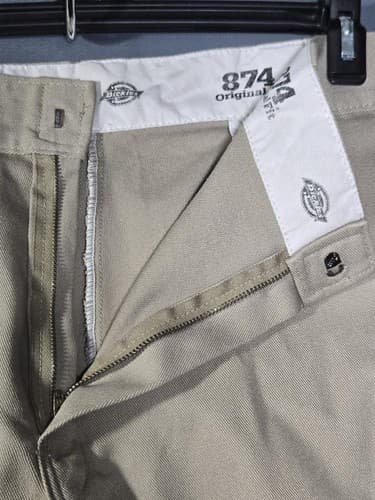 Dickies Men's Flat Front Khaki Work Pants Chino Size 40 x 30 Beige #P15d - Thumbnail 2